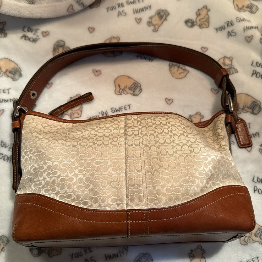 Elegant Cream and Brown Women's Bag